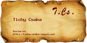 Tichy Csaba névjegykártya