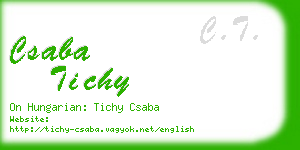 csaba tichy business card
